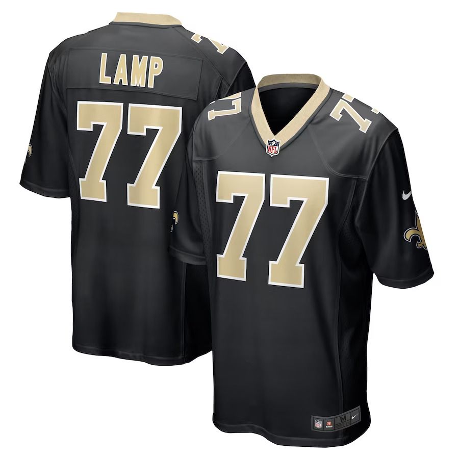 Men New Orleans Saints 77 Forrest Lamp Nike Black Game Player NFL Jersey